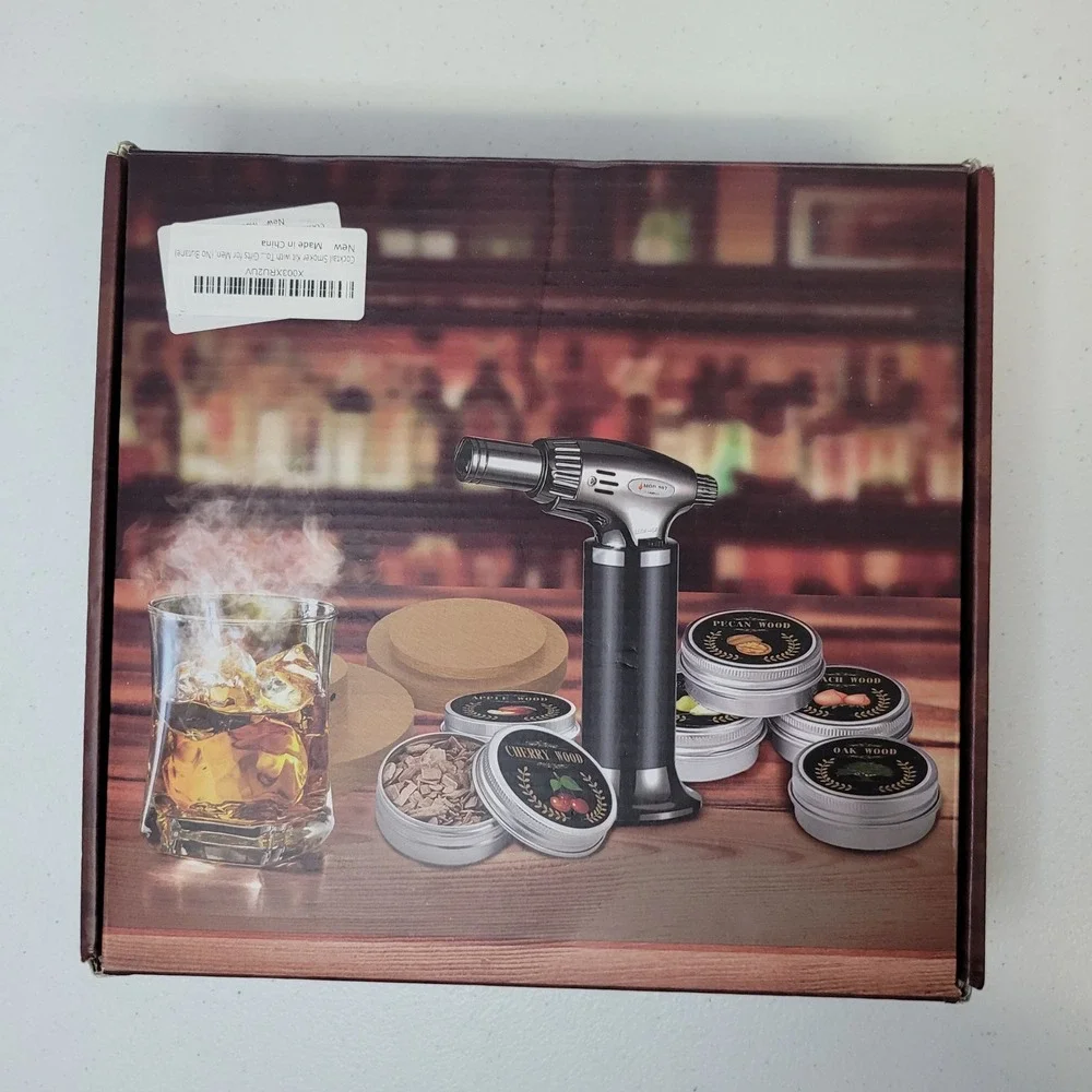 Cocktail Smoker Kit‎ Infuser Torch Wood Chips Spoon Accessories